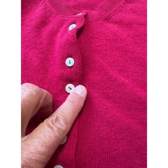 TALBOTS Women's Cardigan Sweater, Size XL, 100% CASHMERE, Hot Pink - Picture 8 of 11